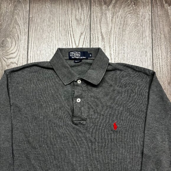 Polo Ralph Lauren Grey Polo Rugby Shirt Small Designer Prep Pony - Picture 2 of 8